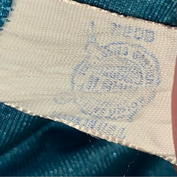 v i n t a g e :: Teal Full Sweep Lace Slip Dress Nightgown Satin Nylon ILGWU - Picture 6 of 11